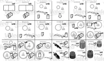 Ilmastointijärjestelmän O-rengas- ja venttiililajitelma Mitsubishi - Auton o-renkaat ja rengaslajitelmat - 335 - 1