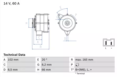 Laturi 60A Renault 19 / 9 / Clio I / Rapid / Super 5 - Auton laturit - 555 - 1